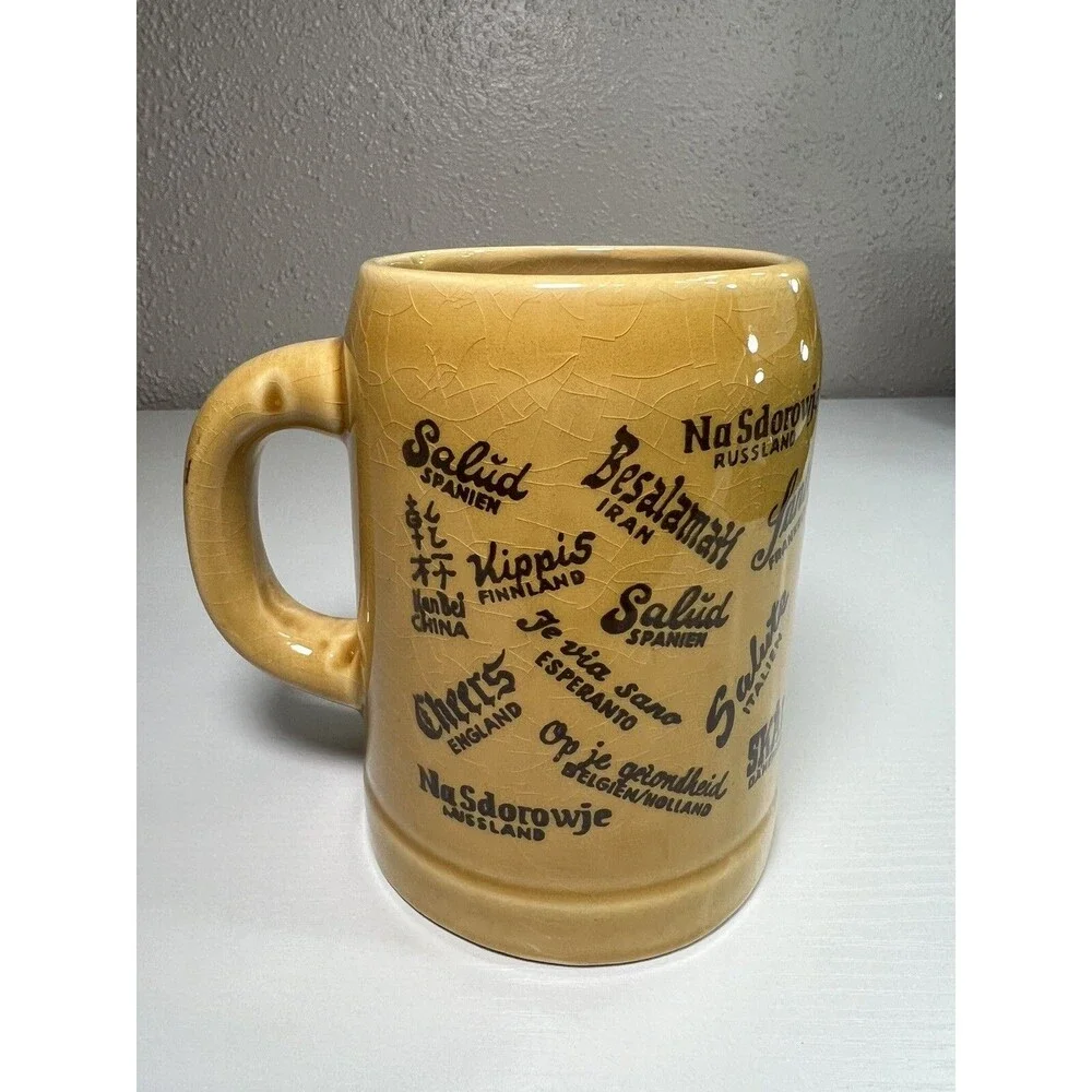 Vintage STAFFEL LIMBURG Echt Dom-Ceramic Beer Mug Cheers Prost Salud Salute